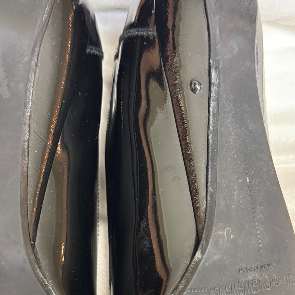 Stuart Weitzman Black Peep Toe Flats - Size 11 - Picture 4 of 11